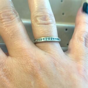 10k white gold band with diamonds from JCPenney  size 7